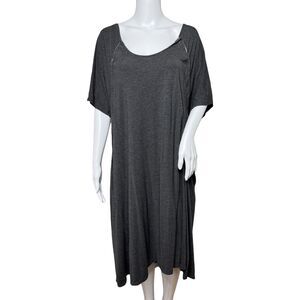 Frida Dress Womens One Size Gray Nursing Labor Snap Button Back Front Hospital‎